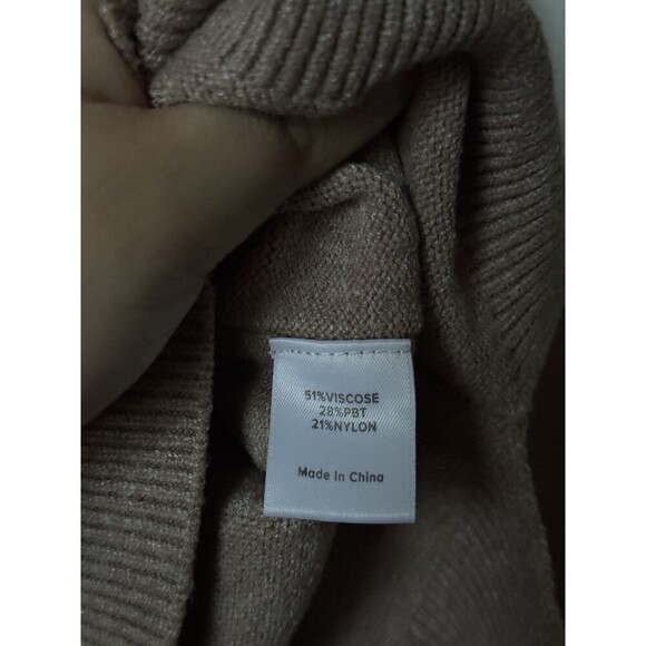 Peyton Jensen Pullover Sweater Womens S Tan Long Sleeve Knit Bohochic neutral - Picture 3 of 6